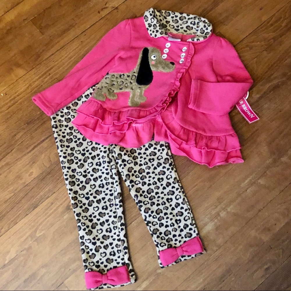 Girls 2 pc pants set. By Buster Brown.